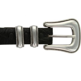 Gareth Italian Calfskin Genuine Leather Designer Dress Belt 1-1/8"(30mm) taper down to 1"(25mm) wide (Alligator Black, 32)