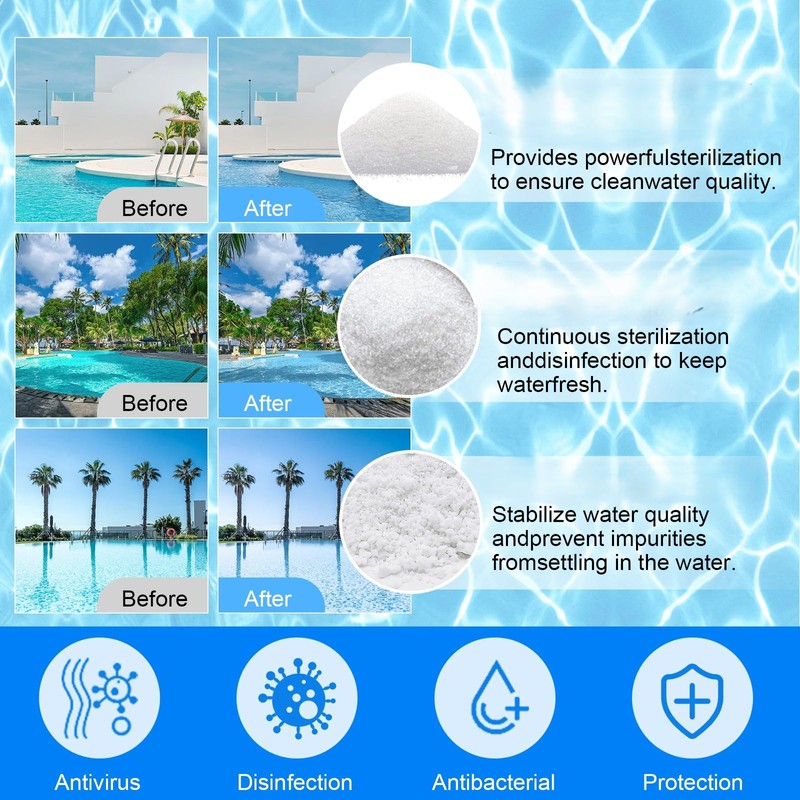 100PCS Multifunctional Chlorine Tablets for Swimming Pools, Hot Tubs &