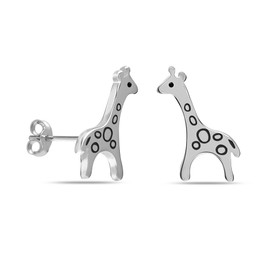 LeCalla 925 Sterling Silver Small Lightweight Giraffe Stud Earrings for Teen 12 MM
