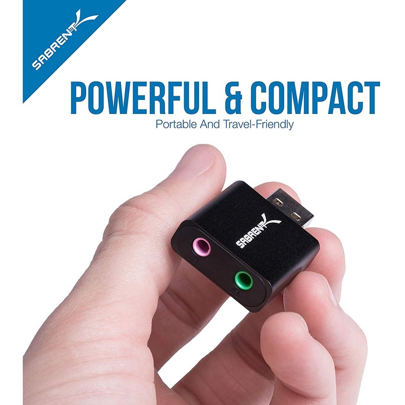 Sabrent – Adaptador de Sonido estéreo Externa USB de Aluminio,