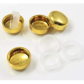BLVD 4 Gold License Plate Frame Screw Bolt Caps/Covers for Auto-Car-Truck