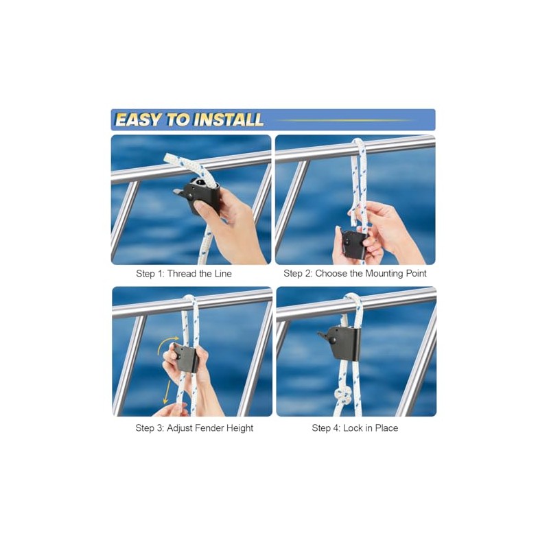 Stainless Steel Boat Fender Clips - Quick Release for Easy