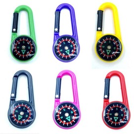 Alriedy Pack of 6 Compass Children, Mini Compass Keyring, Small Compass with Carabiner, Nautical Compass, Outdoor Compass for Children, Compass Gifts, Compass Pendant