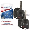 KeylessKing* 2 New Uncut Keyless Entry Key Remote Fob Replacement