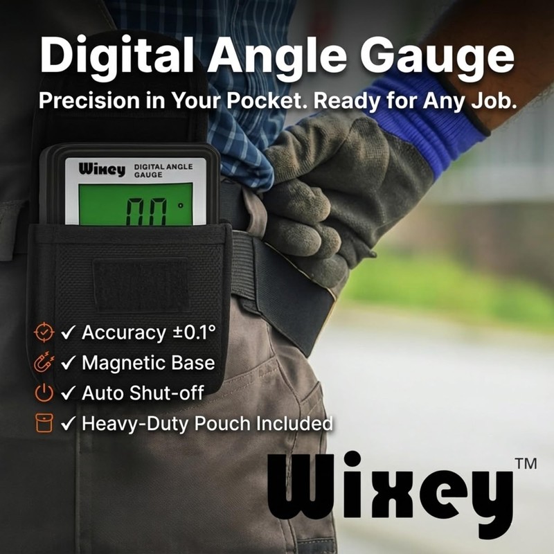 Wixey Digital Angle Gauge | Digital Angle Finder for Table