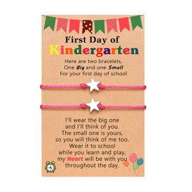 UPROMI First Day of Gift, Back to School Bracelet Mommy and Me First Day of Bracelet for Mom and Daughter Girls, Matching Mother Daughter Bracelets