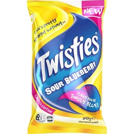 Twisties Blue Tongue Sour Blueberry 80g (Wholesale Case $2.57 x 23 Units)