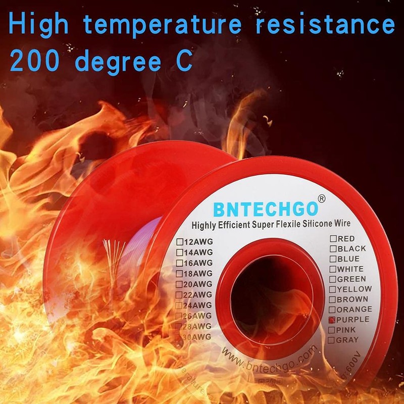 BNTECHGO 30 Gauge Silicone Wire Spool 250 ft Purple Flexible