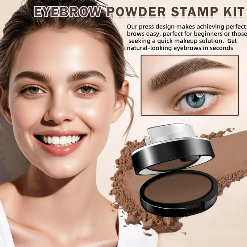 Eyebrow Stamp Kit,Light Brown Eyebrow Tint & Powder with Stencil