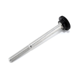 1/4"-20 x 3 Thumb Screw Stainless Steel - Black Knurled Round Plastic Knob - Standard/Coarse Thread Thumbscrew - Length: 3.000" - Proudly Built in USA - Package of (25)