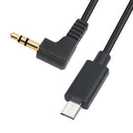 HUALEU 1FT USB Micro 15pin to Right Angle 3.5mm timecode Cable;Camera FX3 timecode Cable for Sony FX-30 A7M3 A7M4 A7S2 A7S3