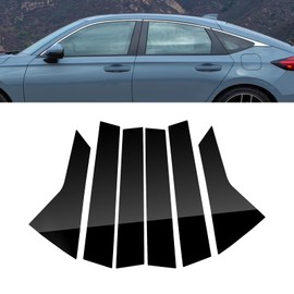 x xotic tech Glossy Black Pillar Post Trim Cover/Side Window Molding Strips – ABS Anti-Scratch Decorative Pre-Cut Kit for Honda Civic Sedan 2022 2023 2024 2025 2026