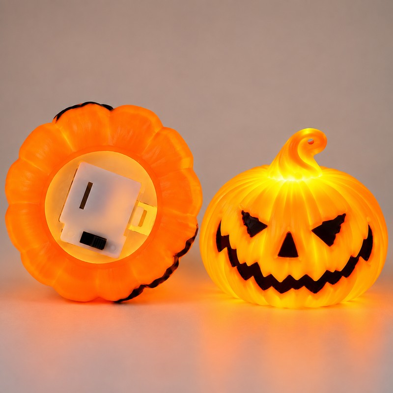 Halloween Pumpkin Lantern for Party Decor – Ghost Face Candle
