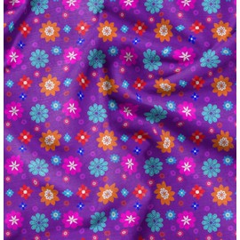 Soimoi Purple Rayon Fabric Artistic Floral Fabric Prints by Yard 56 Inch Wide