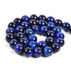 Nancybeads 36pcs 10mm Natural Sapphire Tiger's Eye Gemstone Round Spacer