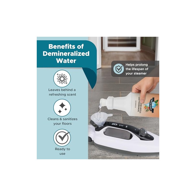 Steam & Go Demineralized Water for Steam Cleaner - PVC-Free