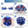 Lovecheer 2PCS Pom Poms Cheerleading Blue and Silver Metallic Cheer