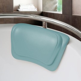 Urhelper Waterproof Neck and Head Rest Bath Pillow with Non-Slip Suction Cups for a Spa-Like Experience (Blue)