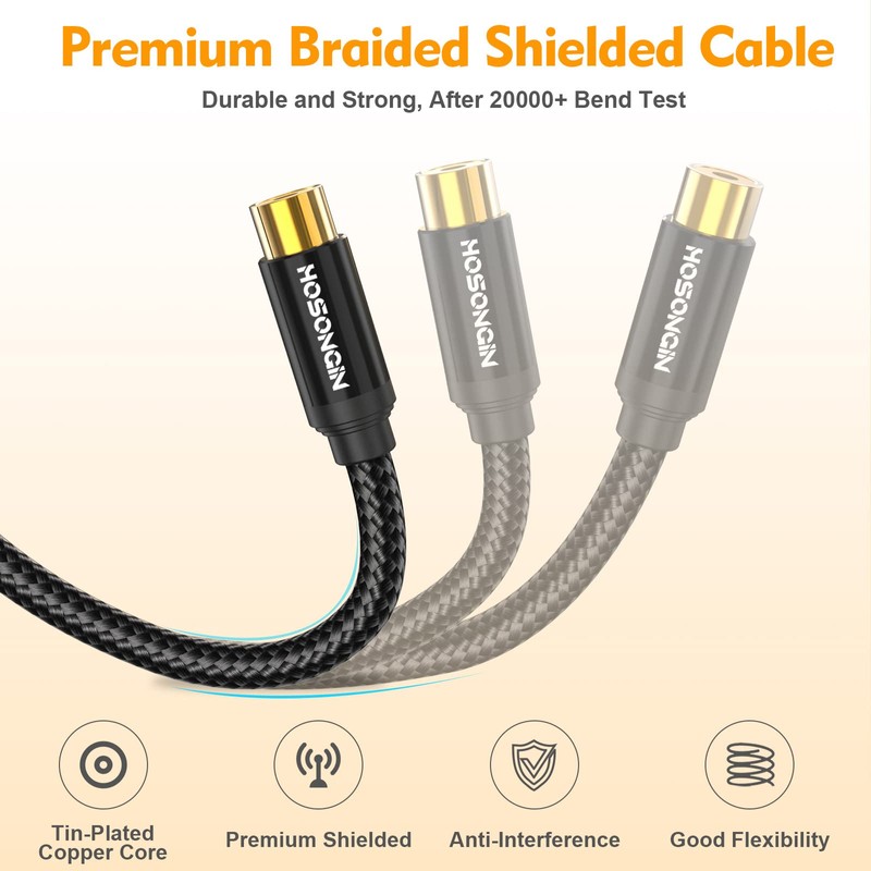 HOSONGIN RCA Splitter 1 Female to 2 Female Audio Cable