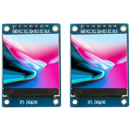 TECNOIOT 2 x 1.3 inch IPS HD TFT ST7789 Drive IC 240 x 240 Full Colour LCD Display Module | 2 x 1.3 Inch IPS HD TFT ST7789 IC 240 x 240 Full Colour LCD Display Module