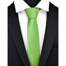 Branduce 2.4" Avocado Green Tie Mens Skinny Tie for Wedding 6cm Solid Plain Color Thin Slim Necktie (TA04-30)