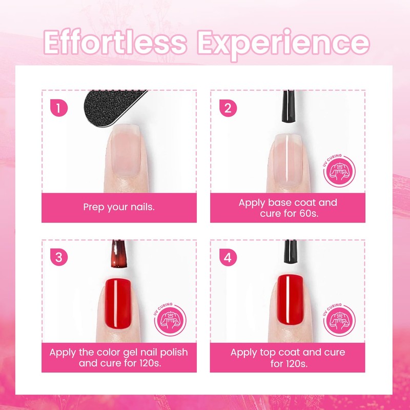 JODSONE 12 PCS Gel Nail Polish Base Gel and Top