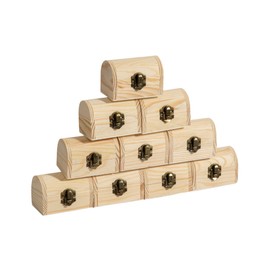 24 Piece Small Wooden Box Unfinished Wooden Treasure Box with Lids for DIY Crafts (3.5 x 2.1 x 2.3 inches)