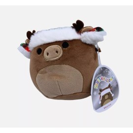 Squishmallows Maurice the Brown Moose Reindeer 4.5" Christmas Plush Stuffed Toy