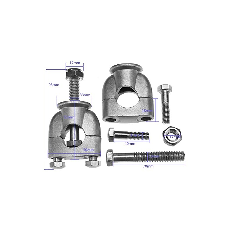 eMagTech 1 Pair Motorcycle Handlebar Clamp, Handlebar Riser Mount Clamps,