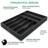 Bamboo Kitchen Drawer Organizer - Silverware Organize and Cutlery Tray