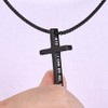 Inspirational Bible Verse Cross Necklace for Men - Stainless Steel