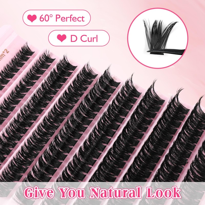 Sixstarhair Individual Lashes 80D DIY Eyelash Extensions Volume Cluster Lashes