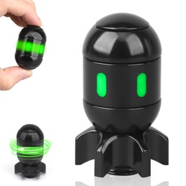 Metal Fidget Spinner Toy for Adults Kids, Light Up in The Dark Fidget Spin, Transformer Hand Spinner Cube Toy for Classroom Prize Office, Sensory Finger Spinning Toys(Black)