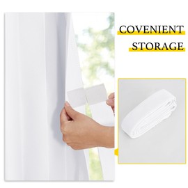 NICETOWN Patio Sliding Door Curtain 100W x 84L, Thermal Pleated Curtain for Sliding Glass Door, Room Divider Privacy Panel with 21 Stainless Rings for Bedroom, Living Room, Pure White, 1 PC