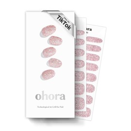 ohora ohora Semi Cured Gel Nail Strips (N Pixie Dust) - Nude, Glitter, Works with Any UV/LED Nail Lamps, Salon-Quality, Easy to Apply & Remove - Valentine's Day Gel Nail Wraps, stickers, romantic gift ideas