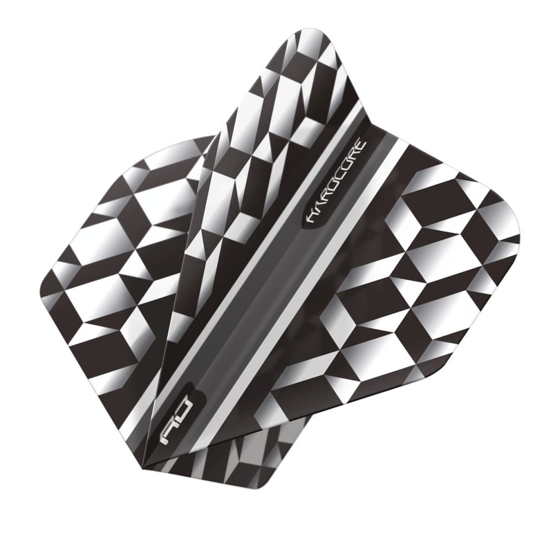 RED DRAGON Hardcore Radical White and Black Geometric Dart Flight