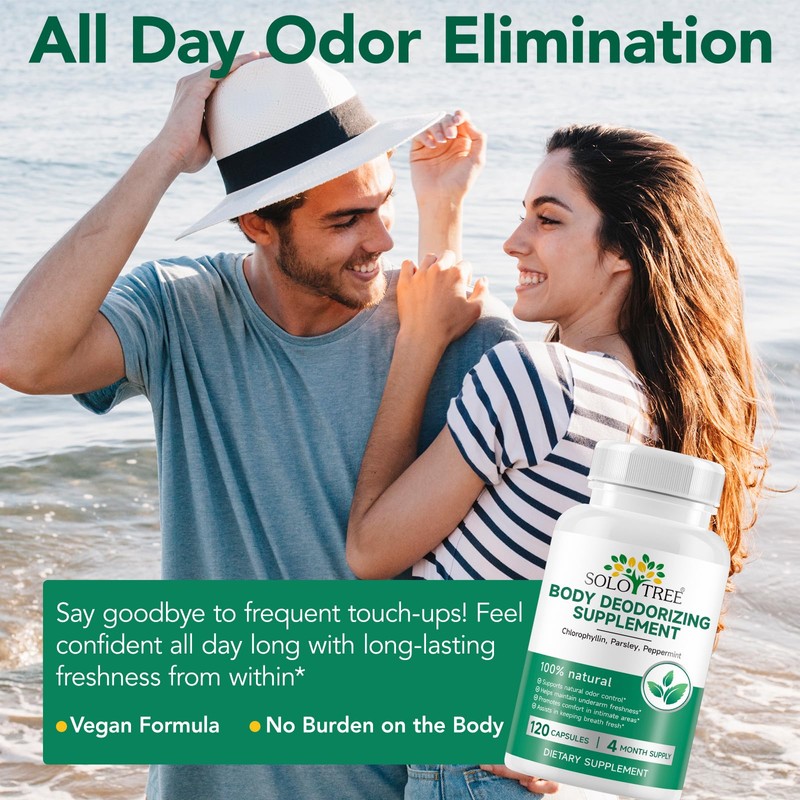 Body Deodorizing Supplement, Chlorophyllin & Parsley Extract Capsules, Daily Herbal