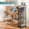Ekisemio 15 Tier Rolling File Cart, Sturdy and Durable Desk