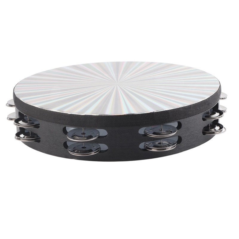 Tambourine Double Row 16 Pairs Metal Jingles Clear Sound Laser