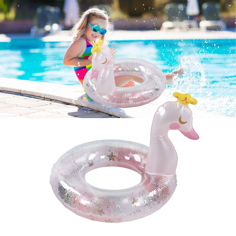 Inflatable Swimming Ring with Sequins Thickened PVC Kids Pool Float
