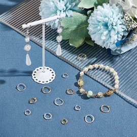 PH PandaHall 60pcs Circle Bead Frames, 3 Sizes Metal Bead Connectors Spacer Beads Gold Silver Double Hole Bead Frame Charms for Jewelry Bracelet Necklace Earring Making, Fit for 6mm 8mm 10mm Beads