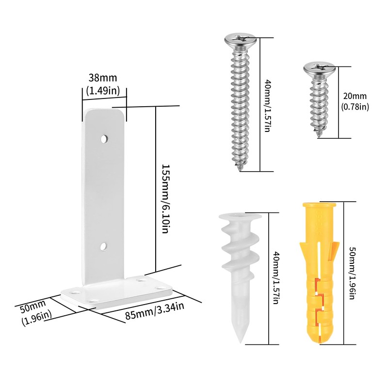 Shelf Brackets, 2 Pieces Floating Shelf Bracket, Invisible Shelf Bracket,