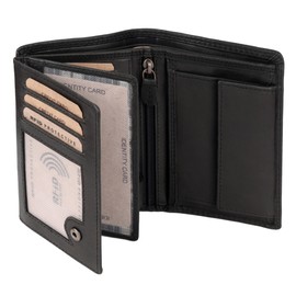 Benthill Men's Leather Wallet - Genuine Leather Wallet with RFID Protection - Slim Wallet for Men - Genuine Vintage Leather, black