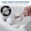 FIISAYL Toilet Brush with Stainless Steel Handle and Base, Matt