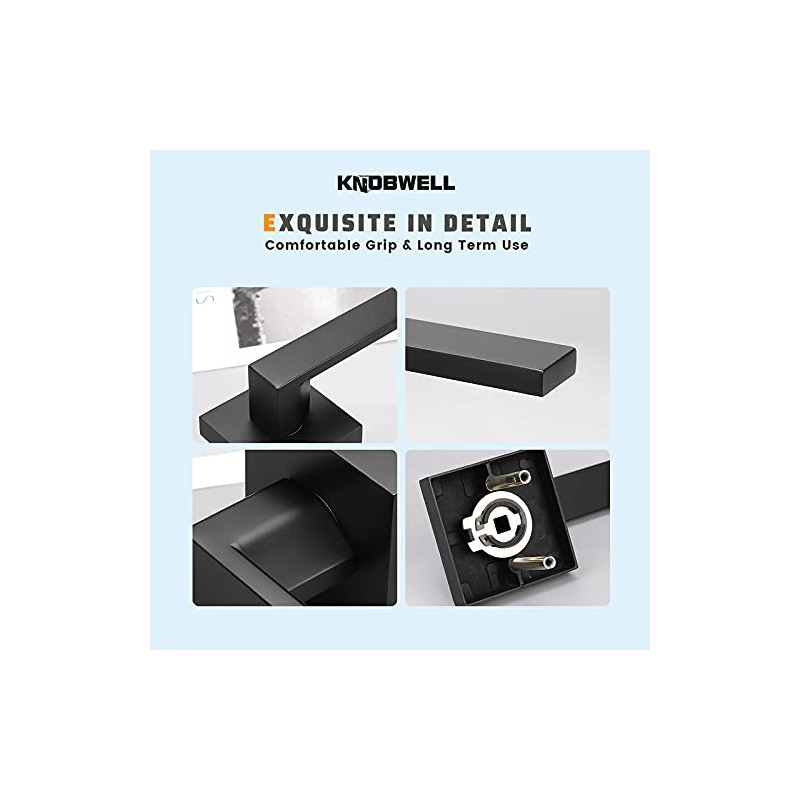 KNOBWELL 4 Pack Contemporary Dummy Lever Door Handle, Lever Door