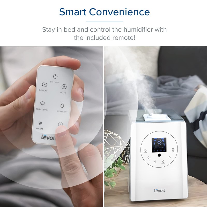 LEVOIT Humidifiers for Bedroom Large Room Home, 6L Warm and
