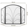 Kingson 3-Panel Arched Fireplace Screen Decorative, Handcrafted Scroll Wrought Iron