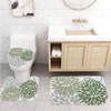 MEHOTOP Dahlia Bathroom Rug Sets 3 Pieces Sage Green Non