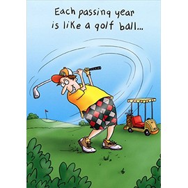 Man Golfing - Oatmeal Studios Funny Masculine Birthday Card