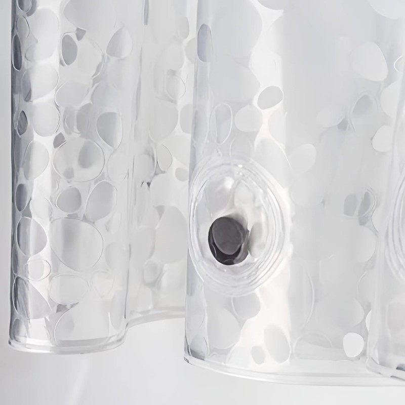 Clear Heavyweight PEVA Shower Curtain Liner, Waterproof with Rustproof Metal